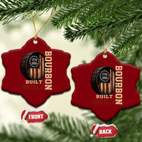 Bourbon Built America Vintage Distressed Graphic Ceramic Ornament American Flag Whiskey Barrel 1776 to 2026 Semiquincentennial Patriotic