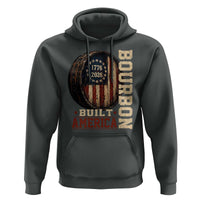 Bourbon Built America Vintage Distressed Graphic Hoodie American Flag Whiskey Barrel 1776 to 2026 Semiquincentennial Patriotic
