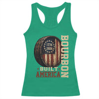 Bourbon Built America Vintage Distressed Graphic Racerback Tank Top American Flag Whiskey Barrel 1776 to 2026 Semiquincentennial Patriotic