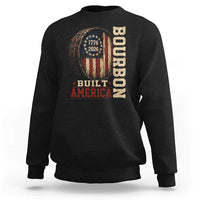 Bourbon Built America Vintage Distressed Graphic Sweatshirt American Flag Whiskey Barrel 1776 to 2026 Semiquincentennial Patriotic