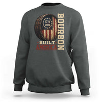 Bourbon Built America Vintage Distressed Graphic Sweatshirt American Flag Whiskey Barrel 1776 to 2026 Semiquincentennial Patriotic