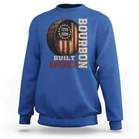 Bourbon Built America Vintage Distressed Graphic Sweatshirt American Flag Whiskey Barrel 1776 to 2026 Semiquincentennial Patriotic