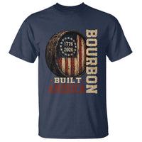 Bourbon Built America Vintage Distressed Graphic T Shirt American Flag Whiskey Barrel 1776 to 2026 Semiquincentennial Patriotic