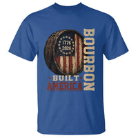 Bourbon Built America Vintage Distressed Graphic T Shirt American Flag Whiskey Barrel 1776 to 2026 Semiquincentennial Patriotic