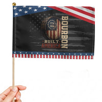 Bourbon Built America Vintage Distressed Graphic Patriotic Handheld Flag American Flag Whiskey Barrel 1776 to 2026 Semiquincentennial