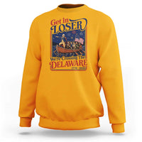 Get In Loser We're Crossing The Delaware 1776 to 2026 Retro Sweatshirt Funny George Washington Patriotic Fireworks Semiquincentennial