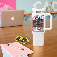Get In Loser We're Crossing The Delaware 1776 to 2026 Retro Tumbler With Handle Funny George Washington Patriotic Fireworks Semiquincentennial