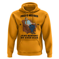 Funny Napping Dad Sleepy Grandpas and Fathers Hoodie Proud Member Of The Just Resting My Eyes Club Armchair Cartoon Graphic