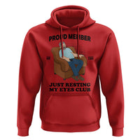 Funny Napping Dad Sleepy Grandpas and Fathers Hoodie Proud Member Of The Just Resting My Eyes Club Armchair Cartoon Graphic