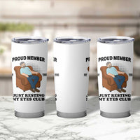 Funny Napping Dad Sleepy Grandpas and Fathers Tumbler Cup Proud Member Of The Just Resting My Eyes Club Armchair Cartoon Graphic