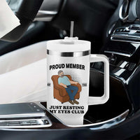 Funny Napping Dad Sleepy Grandpas and Fathers Tumbler With Handle Proud Member Of The Just Resting My Eyes Club Armchair Cartoon Graphic