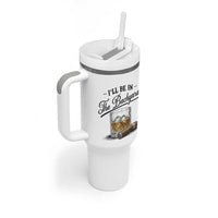 Whiskey Glass and Cigar I Will Be In The Backyard Tumbler With Handle Vintage Bourbon Lover Relaxing Fathers Day Gift for Men