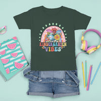Kindergarten Vibes T Shirt For Kid Cute 1st Day Of School Retro Floral Rainbow - Wonder Print Shop