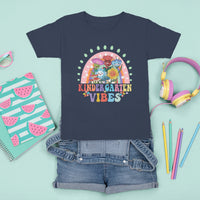 Kindergarten Vibes T Shirt For Kid Cute 1st Day Of School Retro Floral Rainbow - Wonder Print Shop