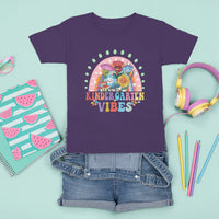 Kindergarten Vibes T Shirt For Kid Cute 1st Day Of School Retro Floral Rainbow - Wonder Print Shop