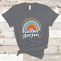 Kindergarten Teacher T Shirt It's A Beautiful Day To Teach Kinder Retro Rainbow - Wonder Print Shop