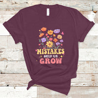 Teacher T Shirt Mistakes Help Us Grow Flowers Motivate Student Inspirational Teacher T-Shirt, Back To School Shirt, Gift For Teacher, - Wonder Print Shop
