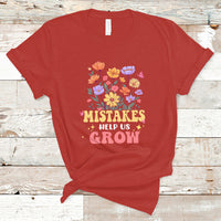 Teacher T Shirt Mistakes Help Us Grow Flowers Motivate Student Inspirational Teacher T-Shirt, Back To School Shirt, Gift For Teacher, - Wonder Print Shop