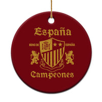 Reino De Espana Campeones Crest Graphic Ceramic Ornament Vintage Spain Champions 2 Stars Spanish Pride Sports Fan
