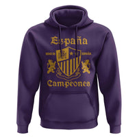 Reino De Espana Campeones Crest Graphic Hoodie Vintage Spain Champions 2 Stars Spanish Pride Sports Fan