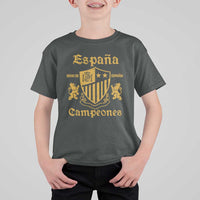 Reino De Espana Campeones Crest Graphic T Shirt For Kid Vintage Spain Champions 2 Stars Spanish Pride Sports Fan