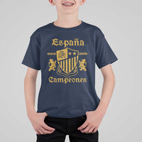 Reino De Espana Campeones Crest Graphic T Shirt For Kid Vintage Spain Champions 2 Stars Spanish Pride Sports Fan