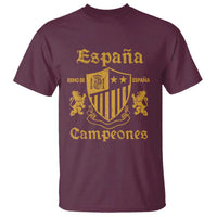 Reino De Espana Campeones Crest Graphic T Shirt Vintage Spain Champions 2 Stars Spanish Pride Sports Fan
