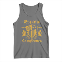 Reino De Espana Campeones Crest Graphic Tank Top Vintage Spain Champions 2 Stars Spanish Pride Sports Fan