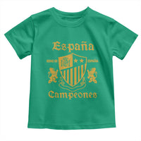 Reino De Espana Campeones Crest Graphic Toddler T Shirt Vintage Spain Champions 2 Stars Spanish Pride Sports Fan