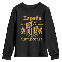 Reino De Espana Campeones Crest Graphic Youth Sweatshirt Vintage Spain Champions 2 Stars Spanish Pride Sports Fan
