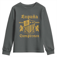 Reino De Espana Campeones Crest Graphic Youth Sweatshirt Vintage Spain Champions 2 Stars Spanish Pride Sports Fan