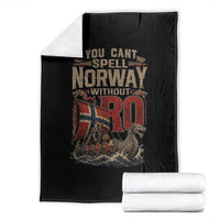 Funny You Cant Spell Norway Without RO Throw Blanket Vintage Longship Viking Row Spirit Heritage