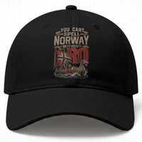Funny You Cant Spell Norway Without RO Baseball Cap Vintage Longship Viking Row Spirit Heritage