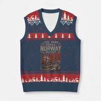 Funny You Cant Spell Norway Without RO V-Neck Knit Sweater Vest Vintage Longship Viking Row Spirit Heritage