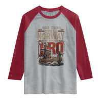 Funny You Cant Spell Norway Without RO Raglan Shirt Vintage Longship Viking Row Spirit Heritage