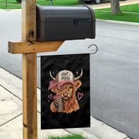 Hot Mess Highland Cow Pink Leopard Coquette Garden Flag Cute Western Country Mom Life