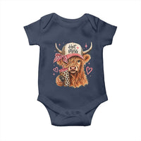 Hot Mess Highland Cow Pink Leopard Coquette Baby Onesie Cute Western Country Mom Life