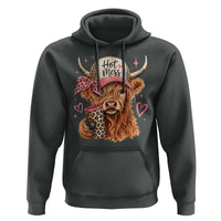 Hot Mess Highland Cow Pink Leopard Coquette Hoodie Cute Western Country Mom Life