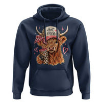 Hot Mess Highland Cow Pink Leopard Coquette Hoodie Cute Western Country Mom Life