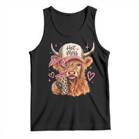 Hot Mess Highland Cow Pink Leopard Coquette Tank Top Cute Western Country Mom Life