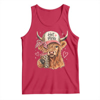 Hot Mess Highland Cow Pink Leopard Coquette Tank Top Cute Western Country Mom Life