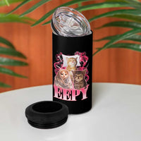 Eepy Sleepy Cats Y2K Bootleg Meme Graphic 4 in 1 Can Cooler Tumbler Funny Internet Culture Humor
