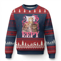 Eepy Sleepy Cats Y2K Bootleg Meme Graphic Ugly Christmas Sweater Funny Internet Culture Humor