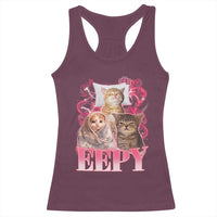 Eepy Sleepy Cats Y2K Bootleg Meme Graphic Racerback Tank Top Funny Internet Culture Humor