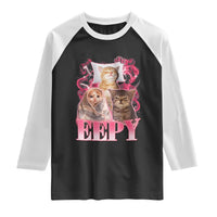Eepy Sleepy Cats Y2K Bootleg Meme Graphic Raglan Shirt Funny Internet Culture Humor