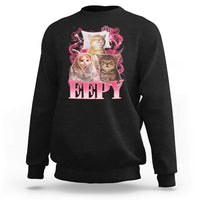 Eepy Sleepy Cats Y2K Bootleg Meme Graphic Sweatshirt Funny Internet Culture Humor