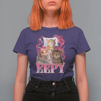 Eepy Sleepy Cats Y2K Bootleg Meme Graphic T Shirt For Women Funny Internet Culture Humor