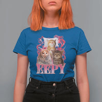 Eepy Sleepy Cats Y2K Bootleg Meme Graphic T Shirt For Women Funny Internet Culture Humor