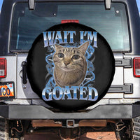 Funny Cat Blue Flame Y2K Bootleg Meme Graphic Spare Tire Cover Wait Im Goated Retro Internet Culture Humor