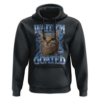 Funny Cat Blue Flame Y2K Bootleg Meme Graphic Hoodie Wait Im Goated Retro Internet Culture Humor